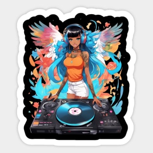 Rave Nation Techno Trance DJ Girl Sticker